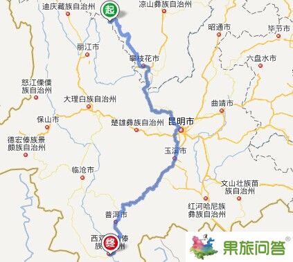 從瀘沽湖到西雙版納怎么坐車？有多少公里？瀘沽湖到西雙版納火車有沒有？